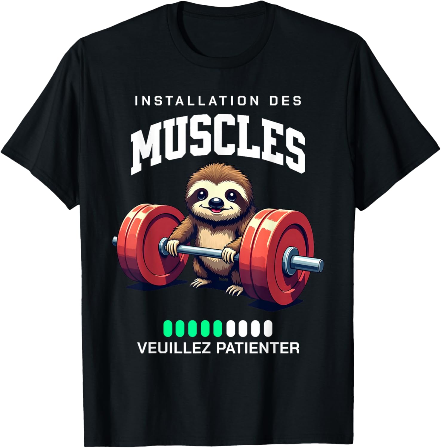 Paresseux Installation des Muscles Gym Musculation Crossfit T-Shirt